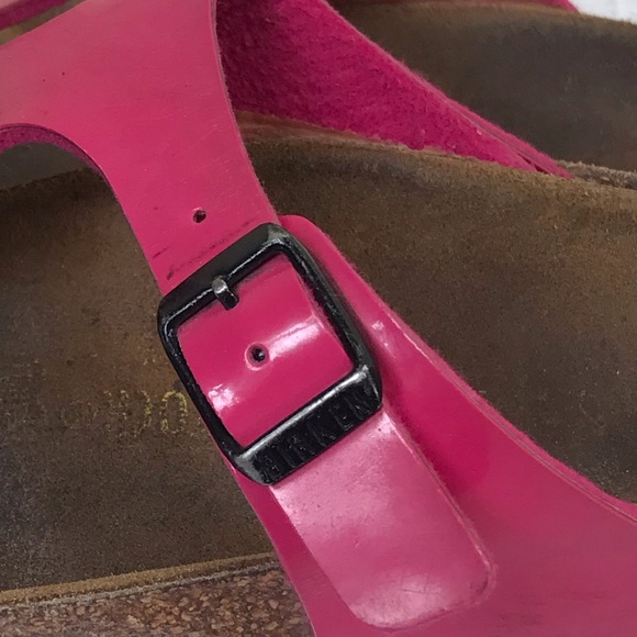 BIRKENSTOCK GIZEH Kids Thong Pink Vegan Leather Sandals Slides Mules Slides Cork - Picture 11 of 14